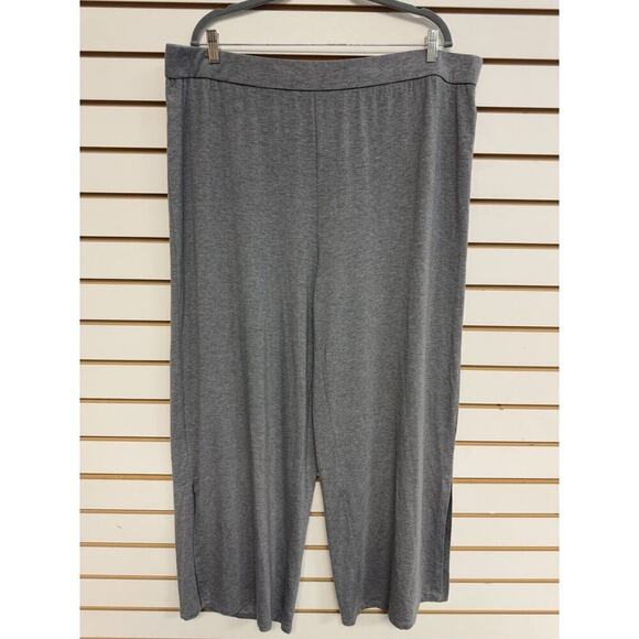 NWT $148 Eileen Fisher Ash Gray Straight Ankle Pants Fine Jersey Knit Plus Sz 2X - Picture 1 of 9